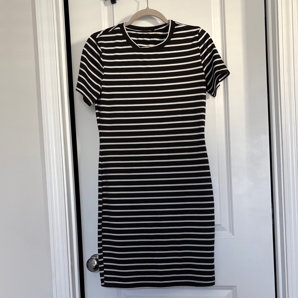 Black and White Striped Dress